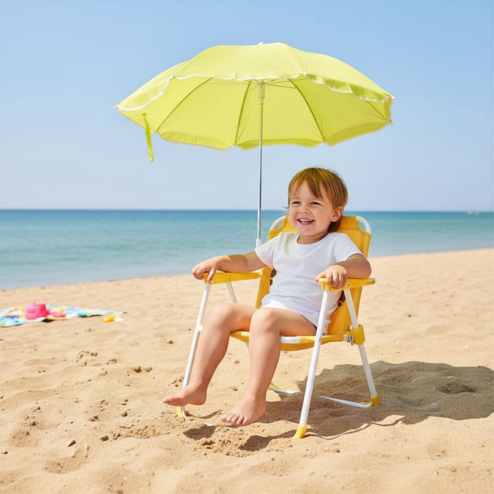 Children's Portable Chair with - Kids Outdoor Lounge Chair With Umbrella reseña y precio