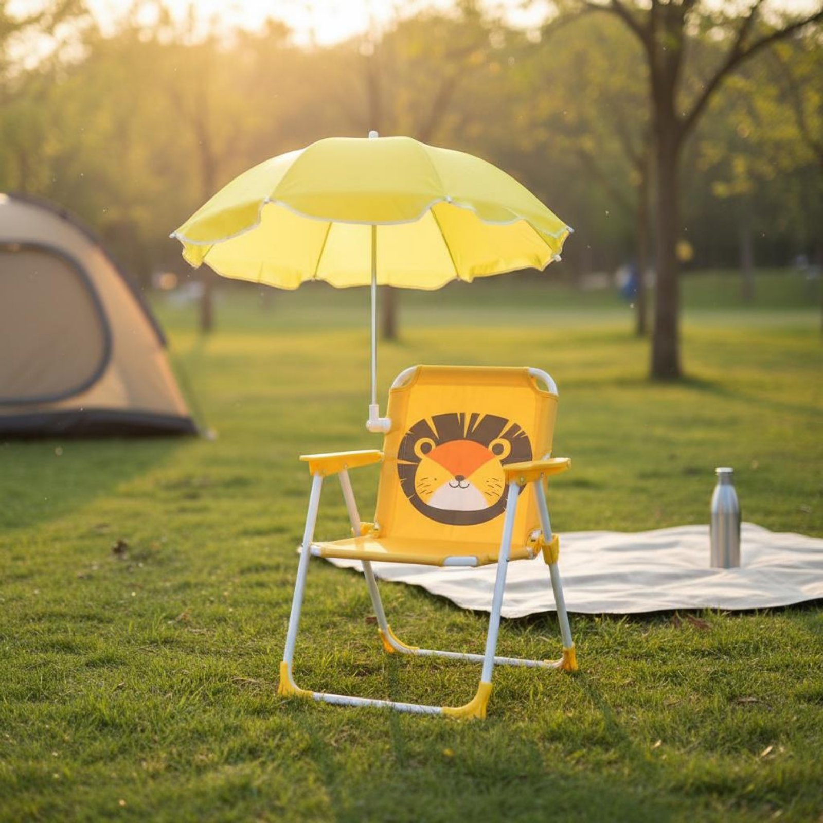 Children's Portable Chair with - Kids Outdoor Lounge Chair With Umbrella reseña y precio