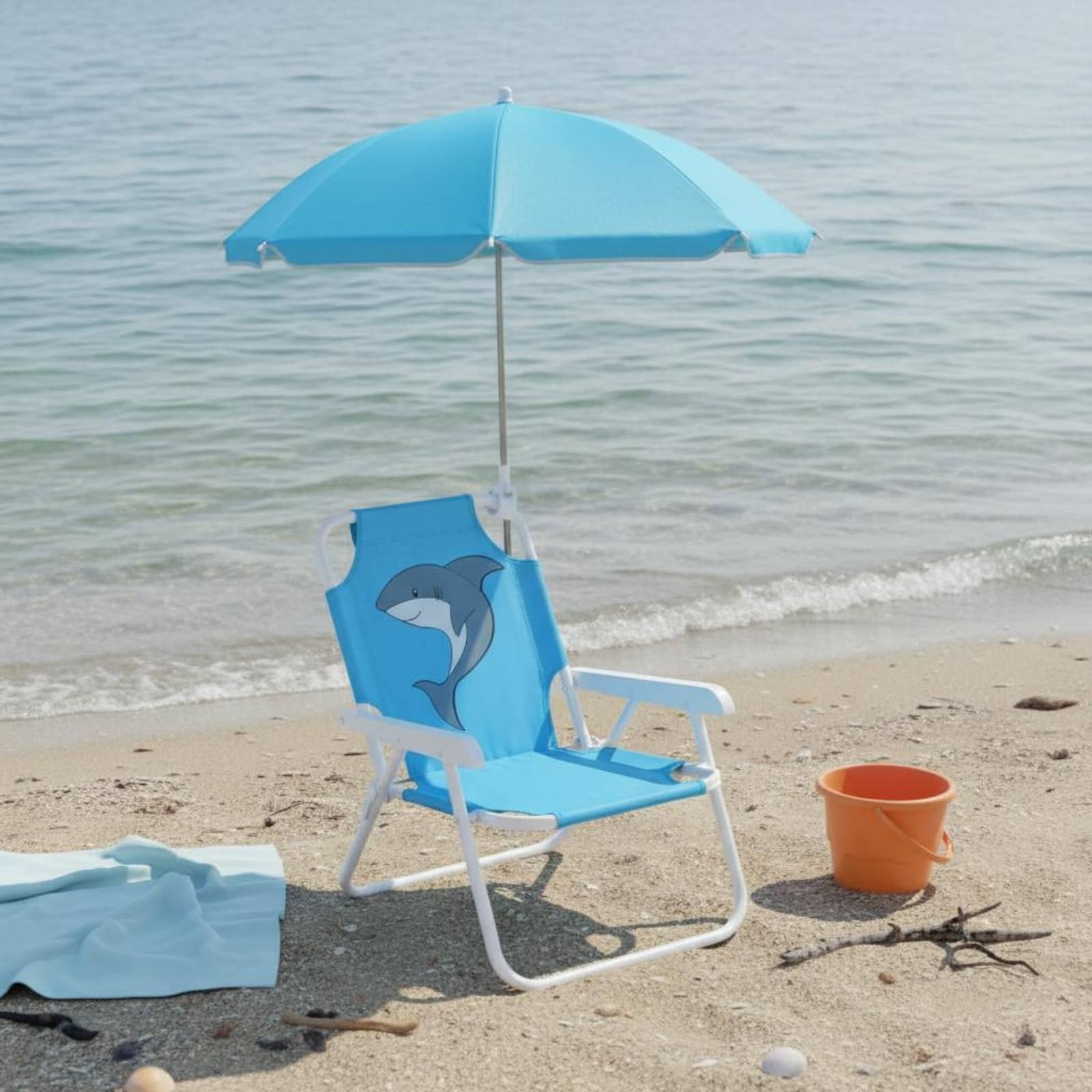 Children's Portable Chair with - Kids Outdoor Lounge Chair With Umbrella reseña y precio