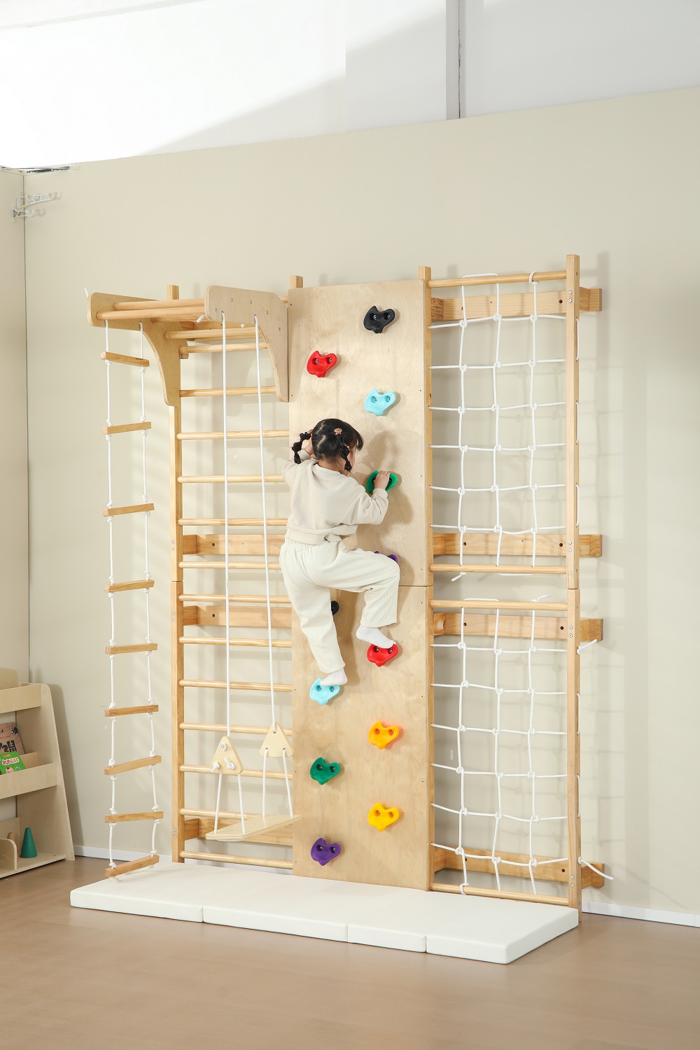 In Stock Indoor Monkey Bars Ki - Kids Outdoor Wooden Climbing Frame reseña y precio