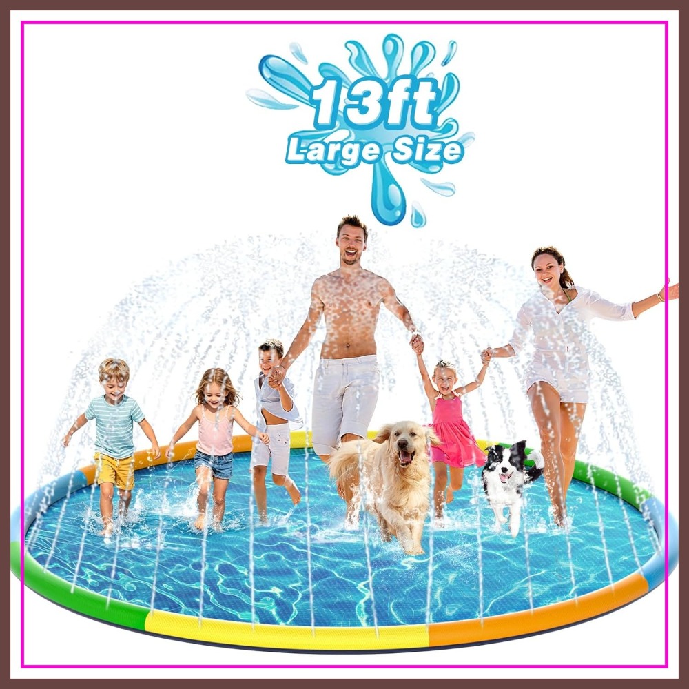 13FT Extra Large Splash Pad, T - Kids Outdoor Water Sprinkler reseña y precio
