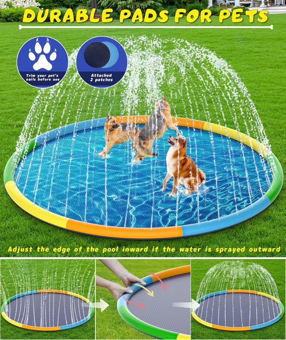 13FT Extra Large Splash Pad, T - Kids Outdoor Water Sprinkler reseña y precio